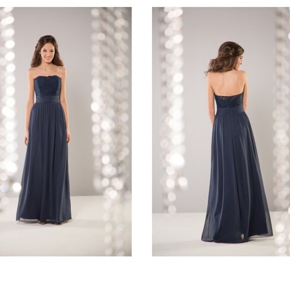 Navy lace and chiffon maxi - Picture 5 of 10